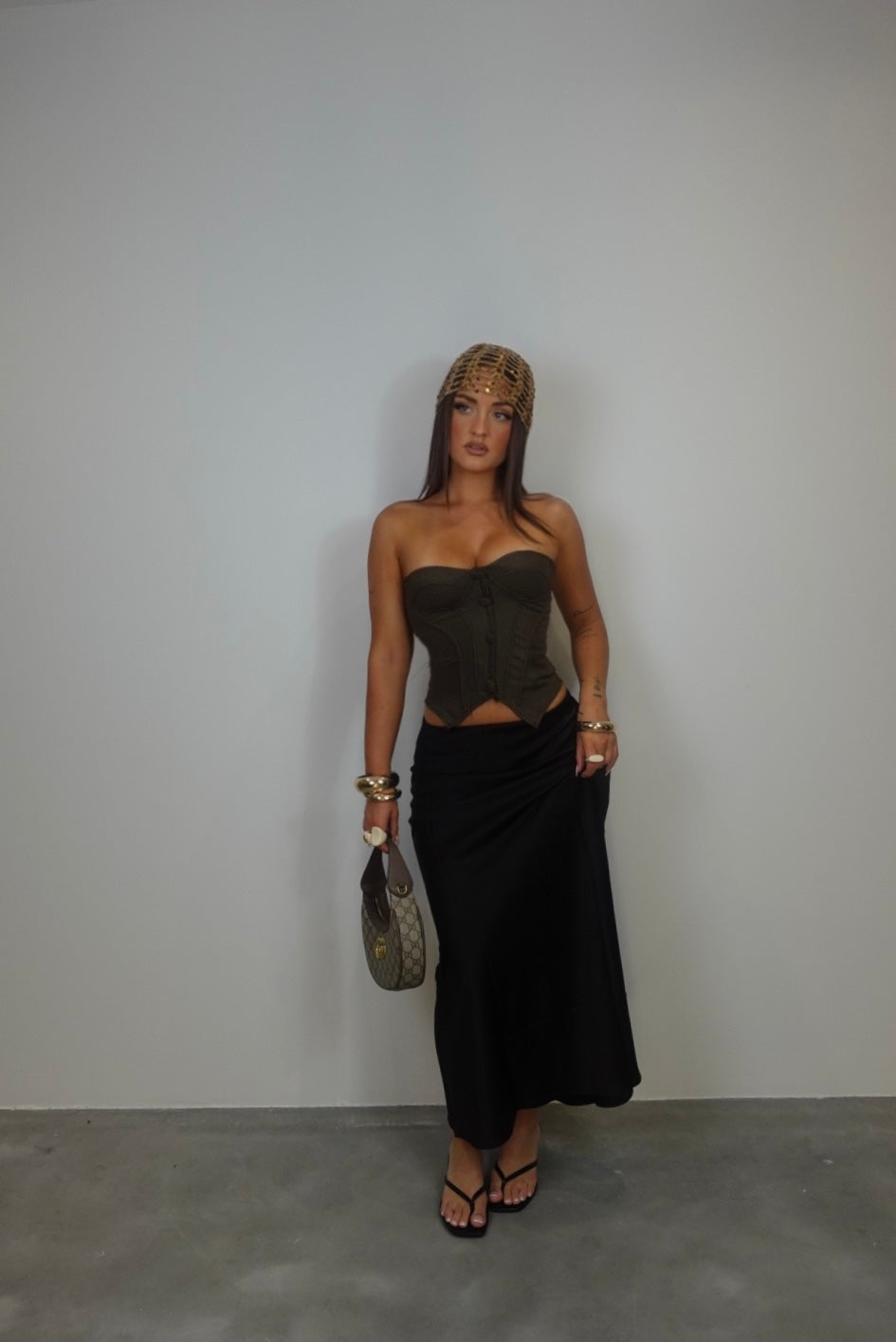 Corset vichy - chocolat