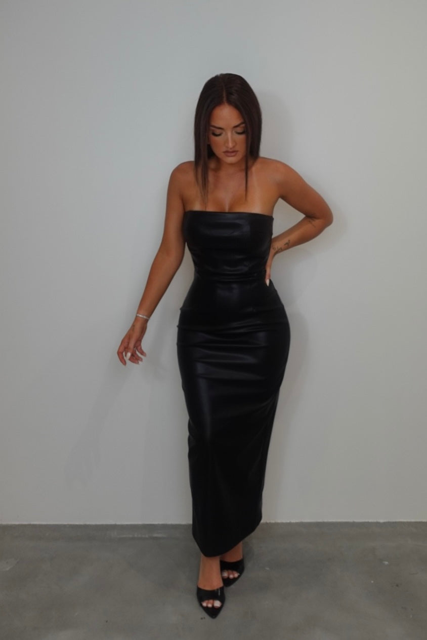 Robe bustier similicuir