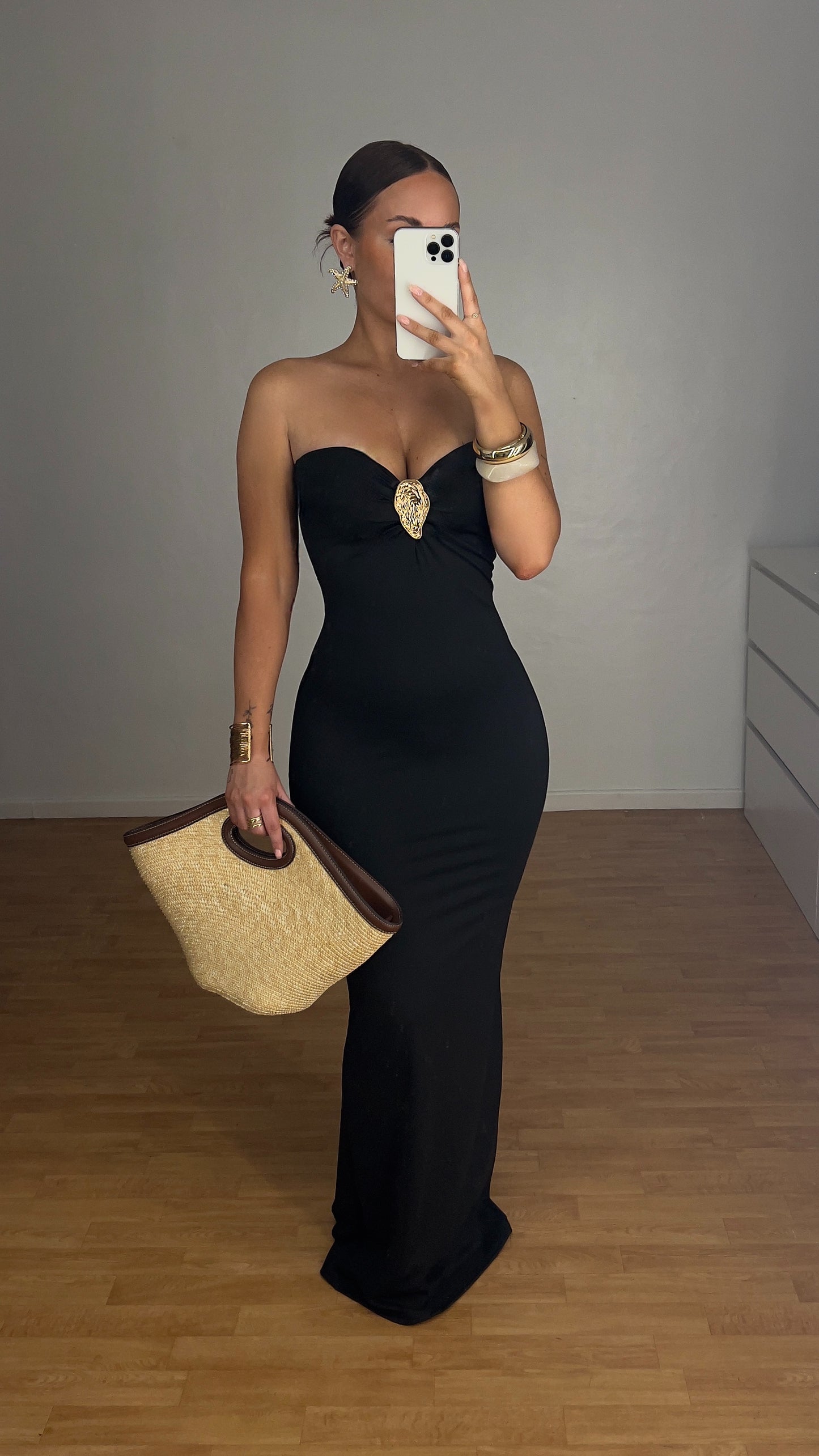 PRÉCOMMANDES Robe bustier bijoux - noire (expédition dans 1 semaine)