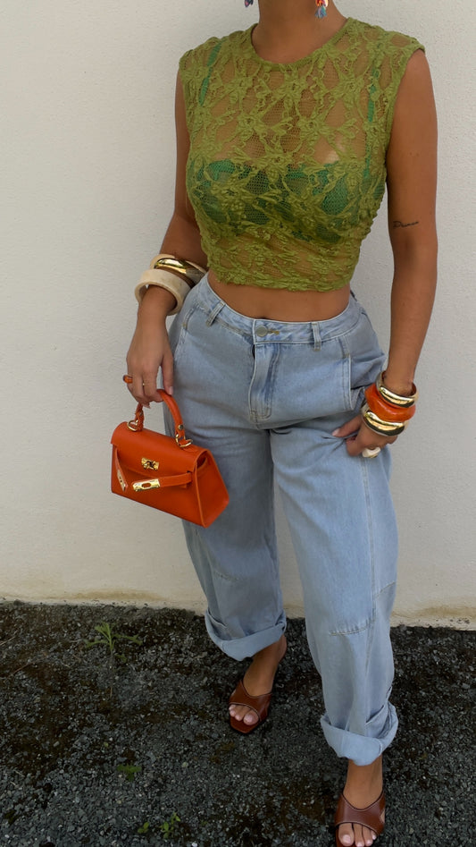 Jean balloon loose - bleu clair