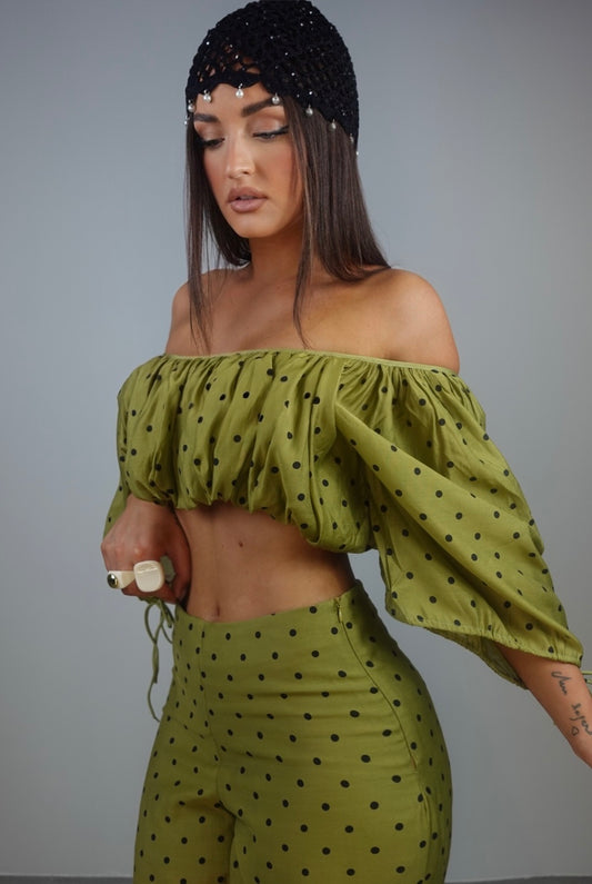 Ensemble à pois - vert