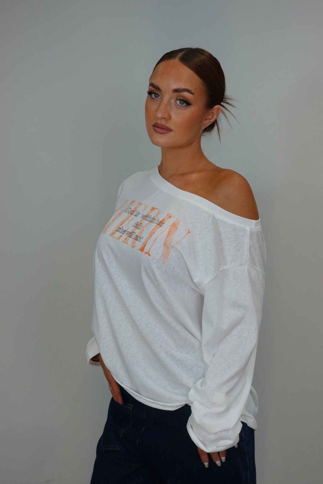 T-shirt loose manches longues - blanc