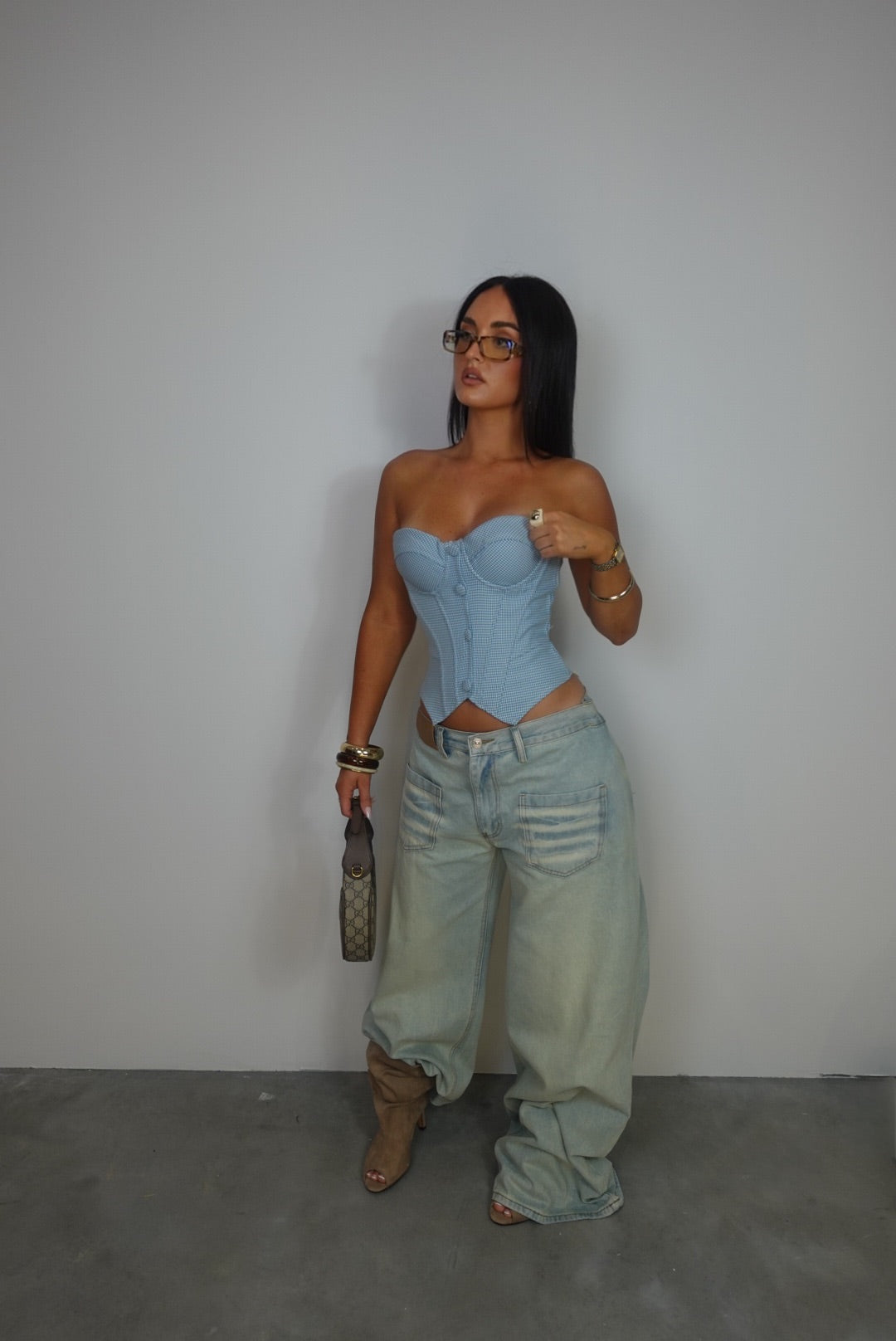 Corset vichy - bleu