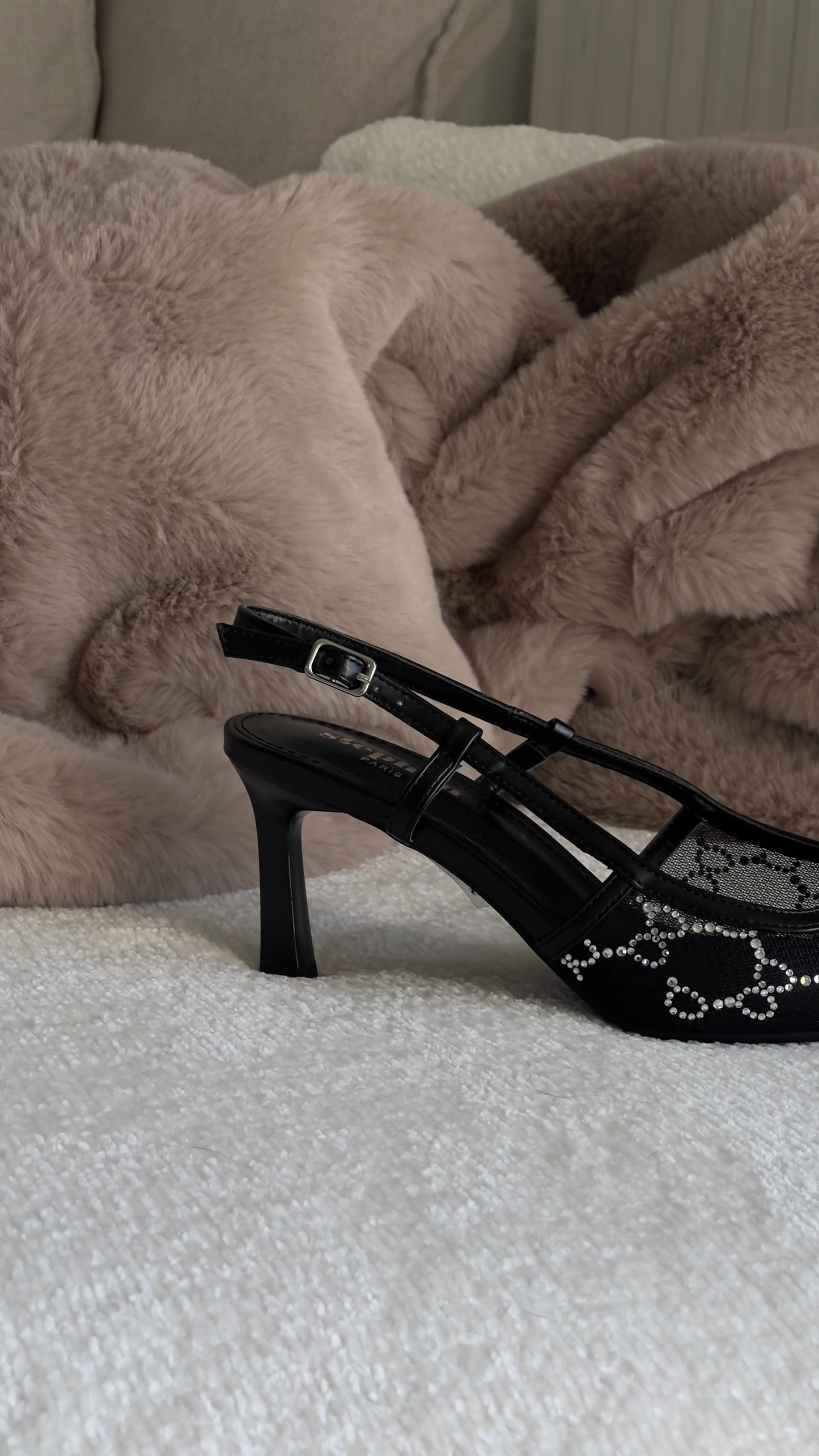 Talons strass - noir