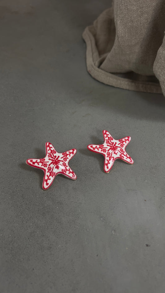 Boucles d’oreille étoile - rouge