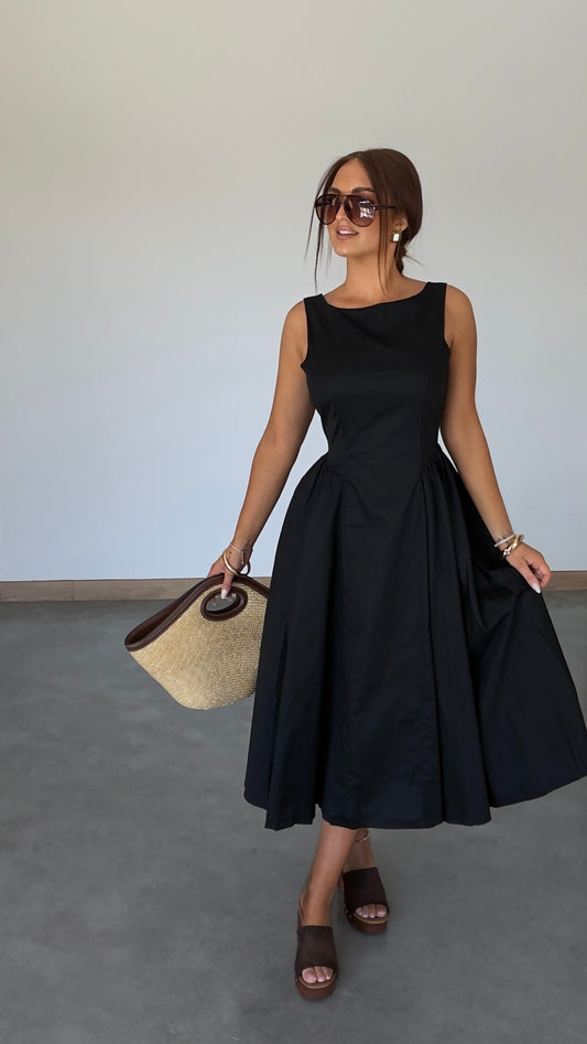 Robe babydoll longue - noire