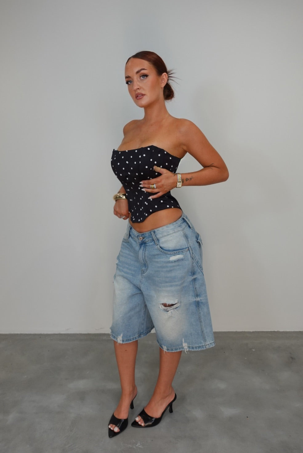 Corset à pois - noir