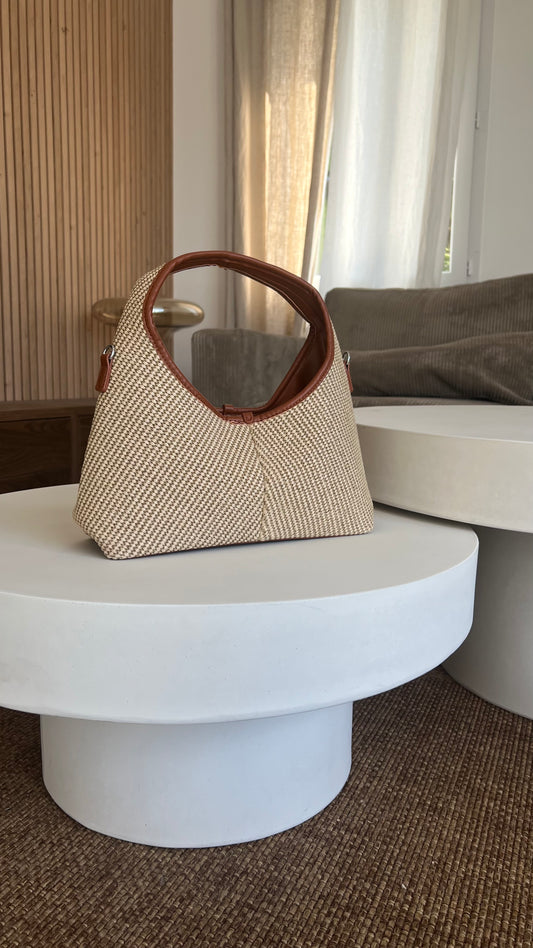 Sac en osier - cognac