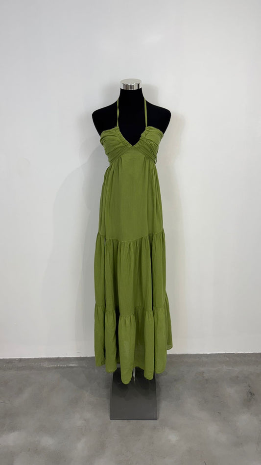 Robe croisée vert olive