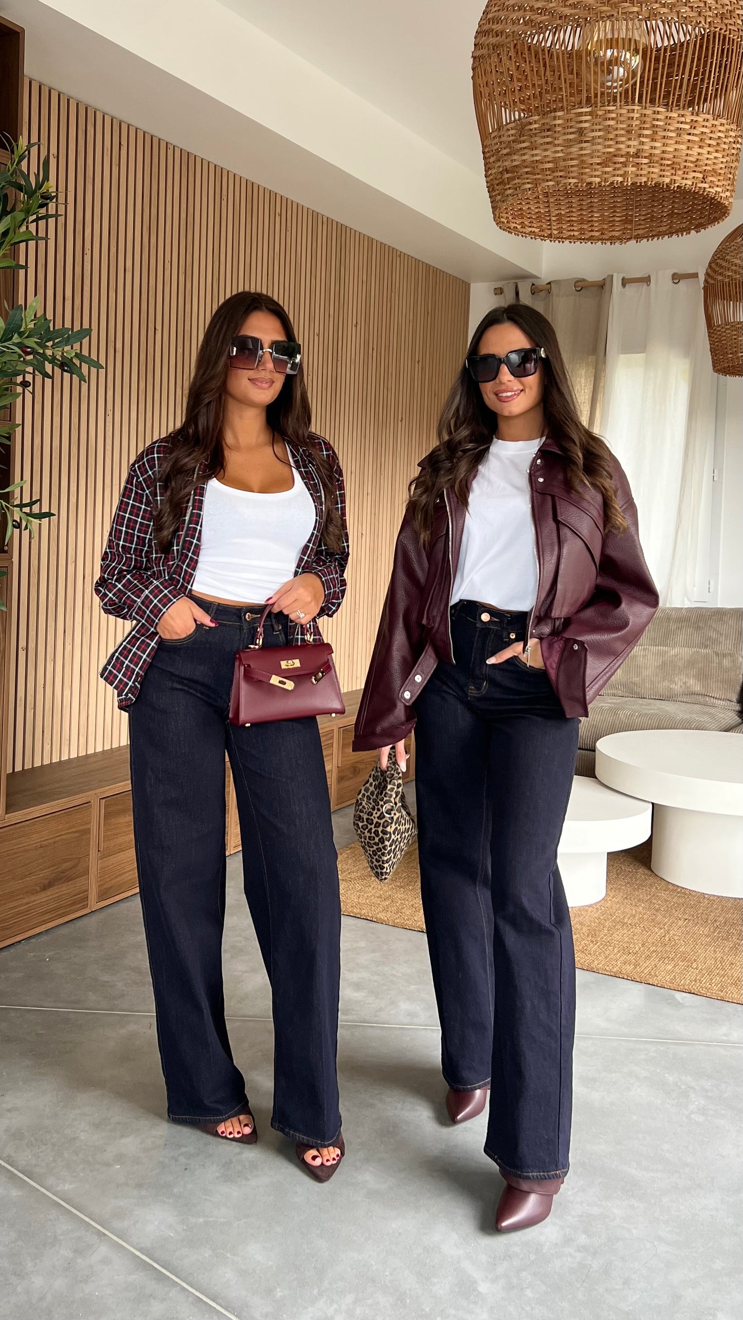 Veste à carreaux - bleu marine