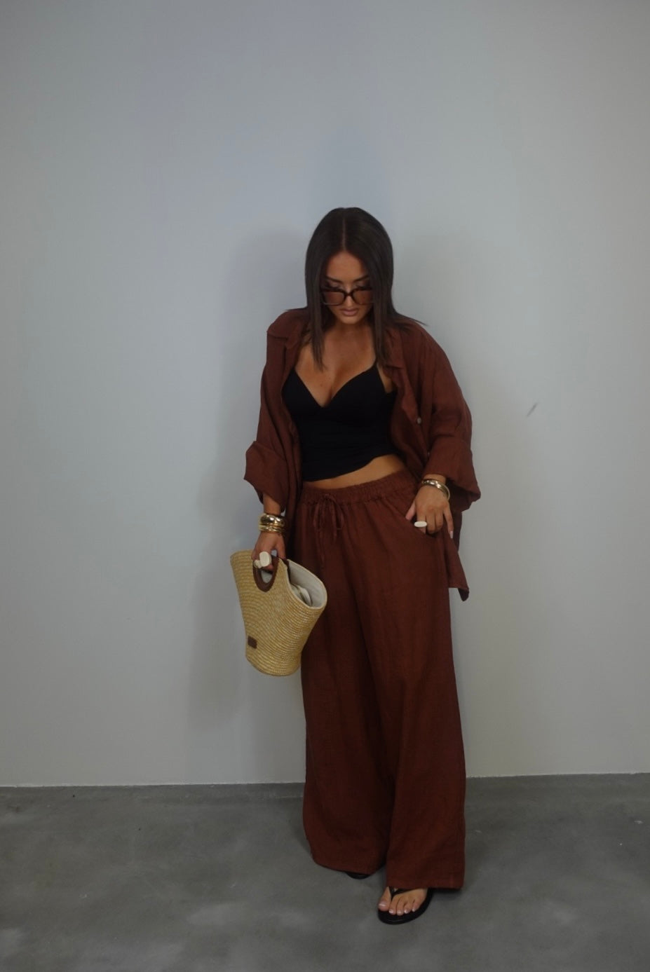 Ensemble en lin - rouille