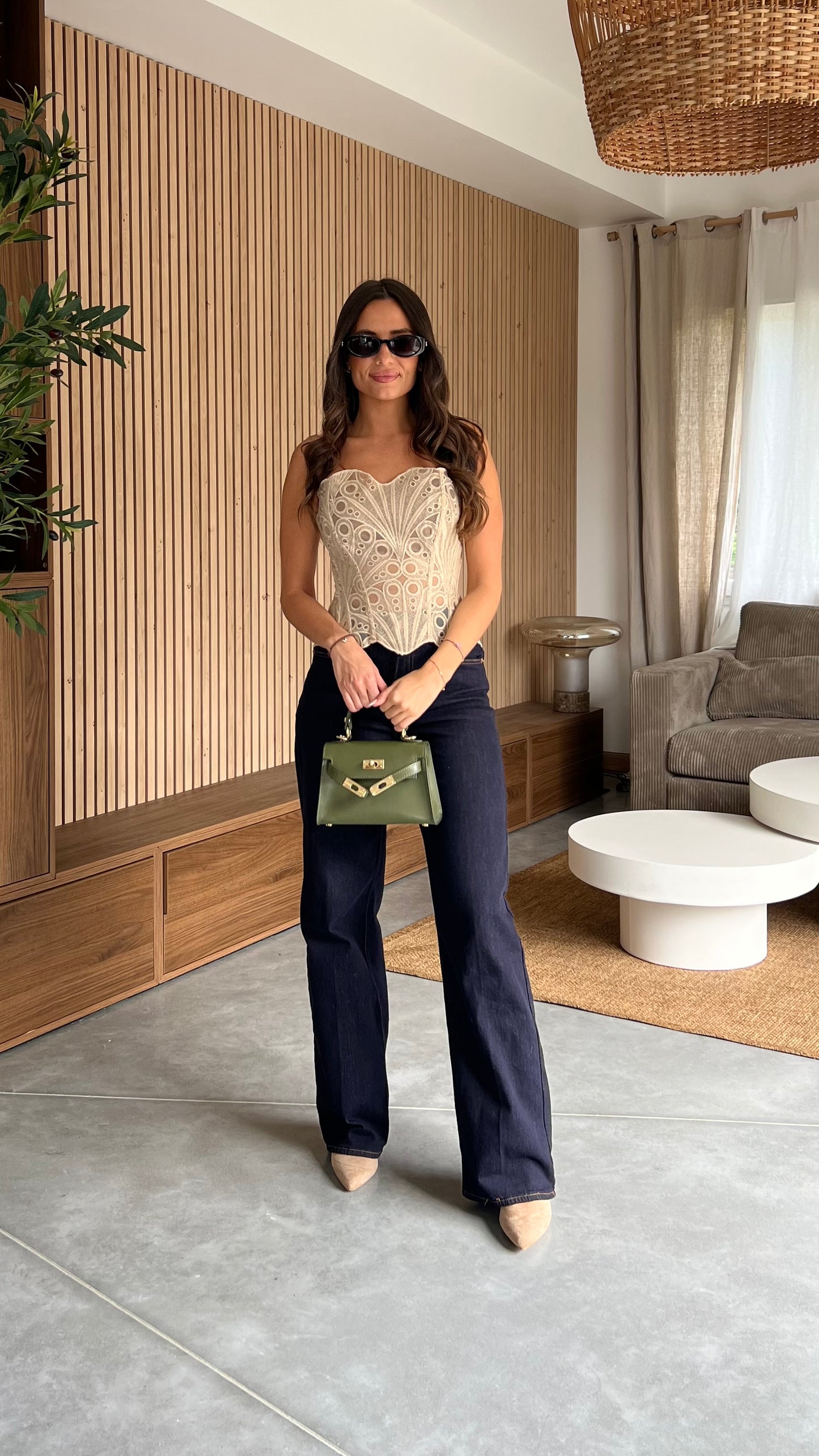 Corset en dentelle - beige