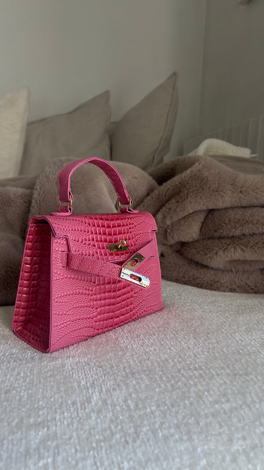 Sac inspi H petit - croco rose