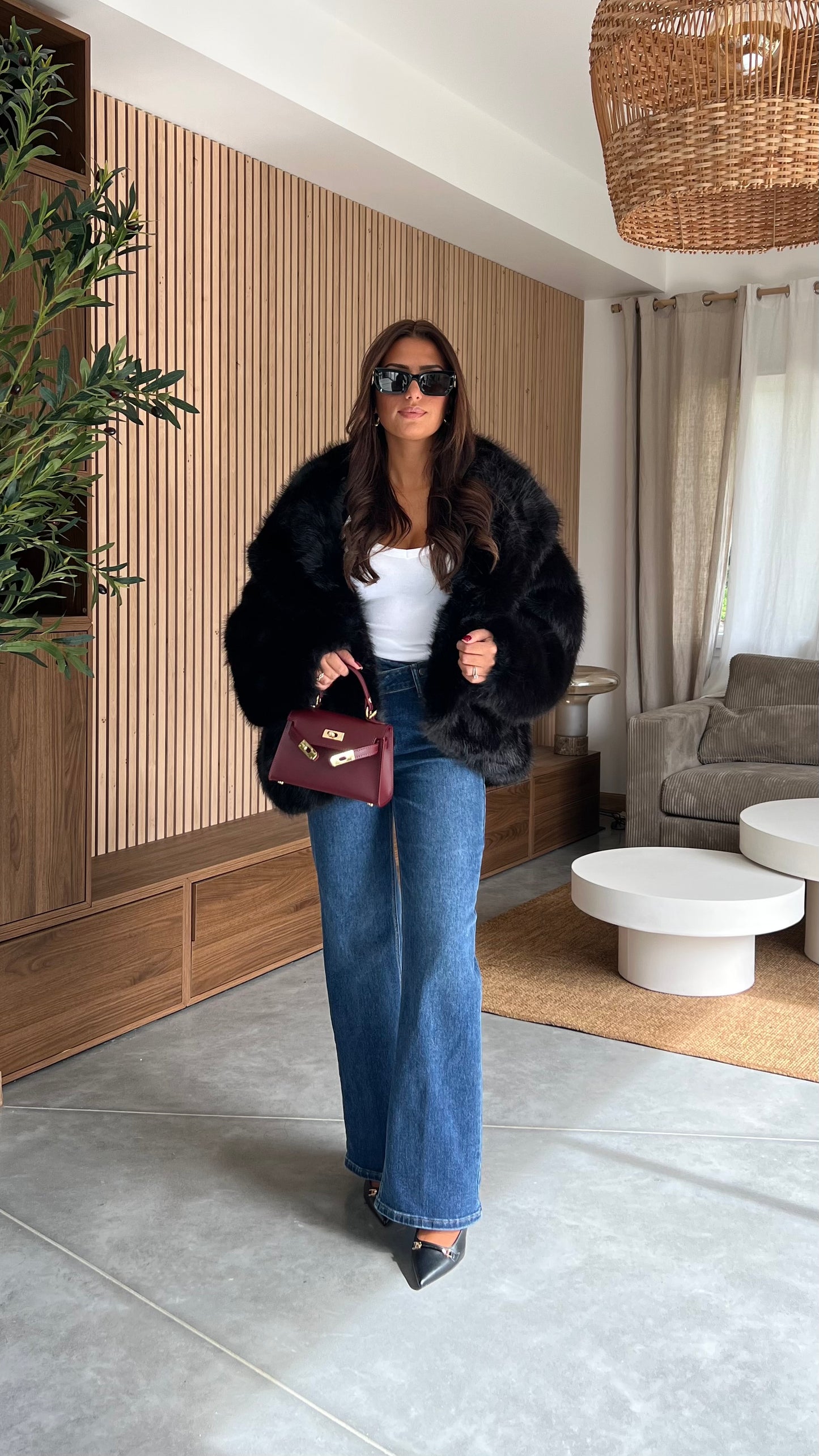 Fausse fourrure - noire