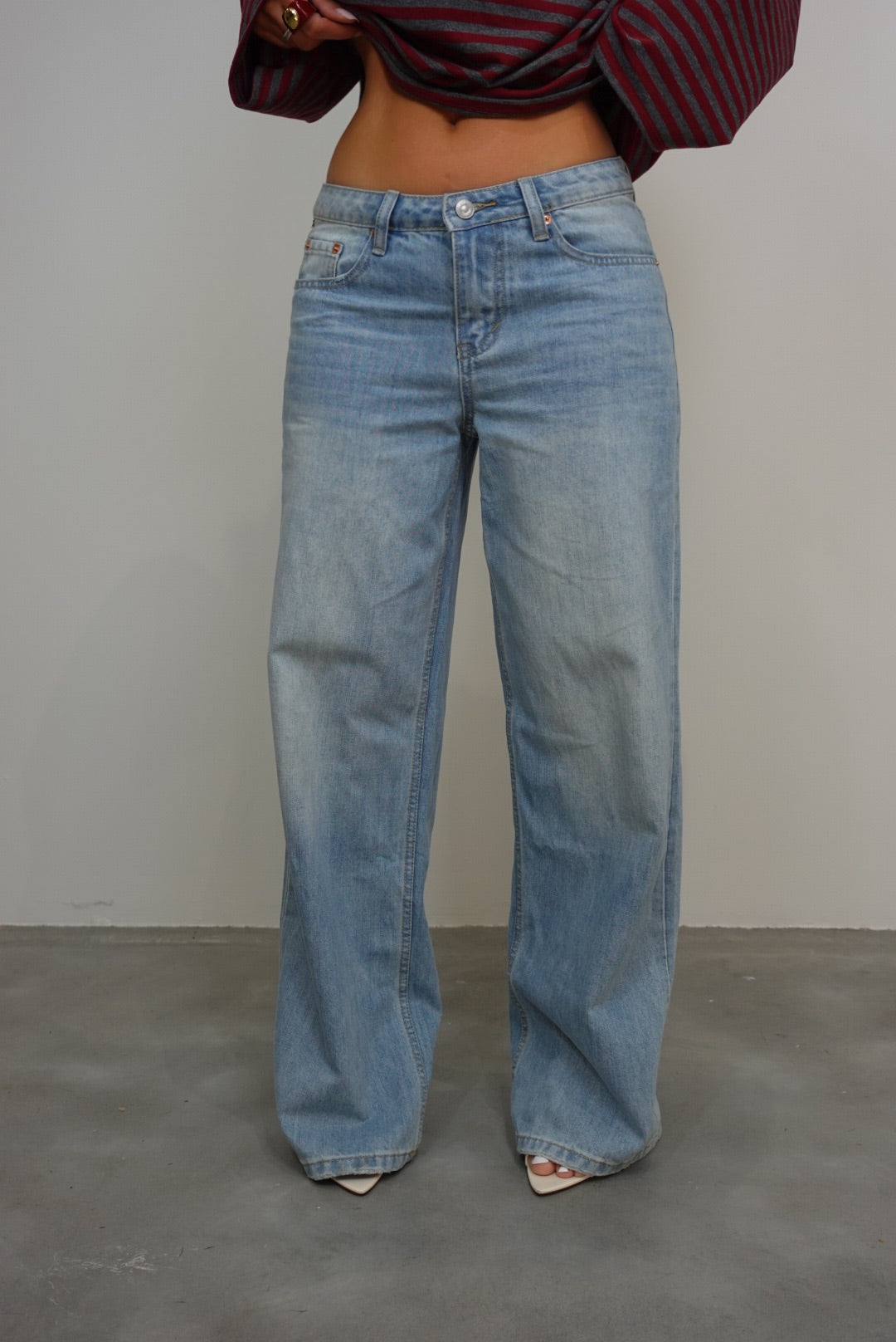 Jeans taille basse loose - clair