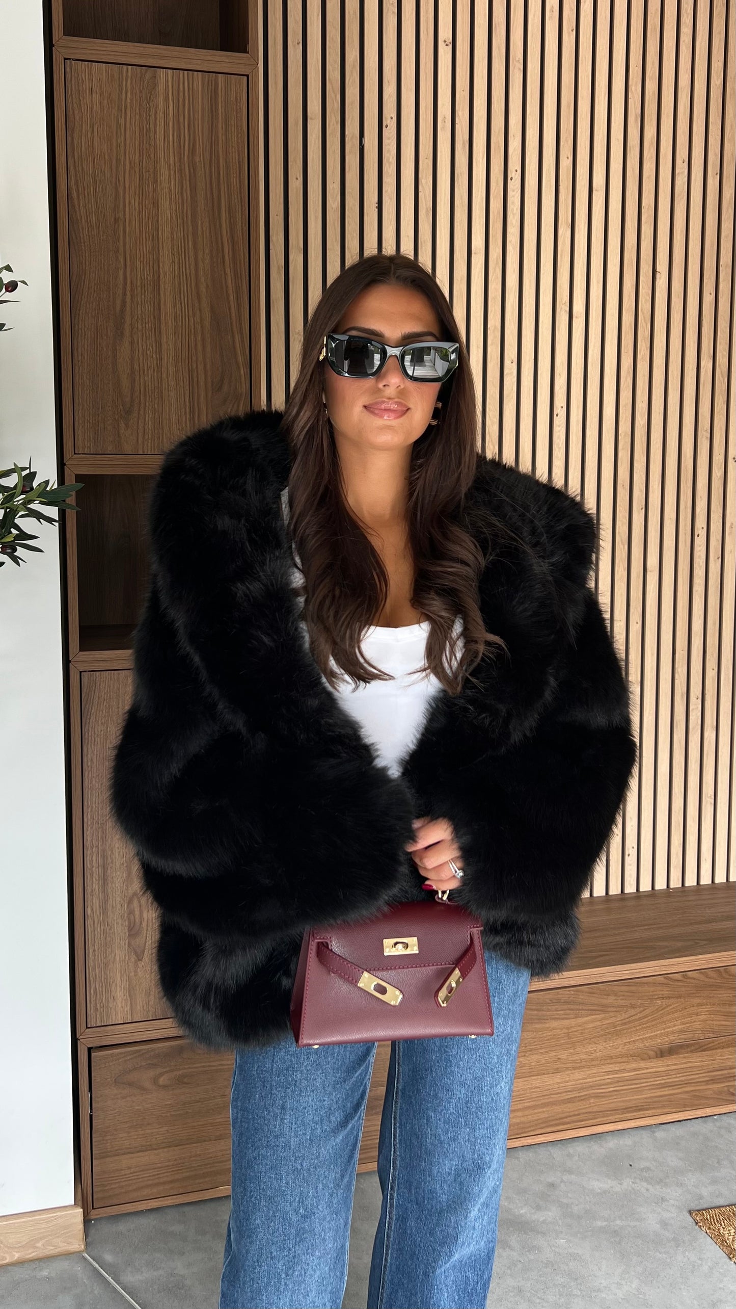 Fausse fourrure - noire