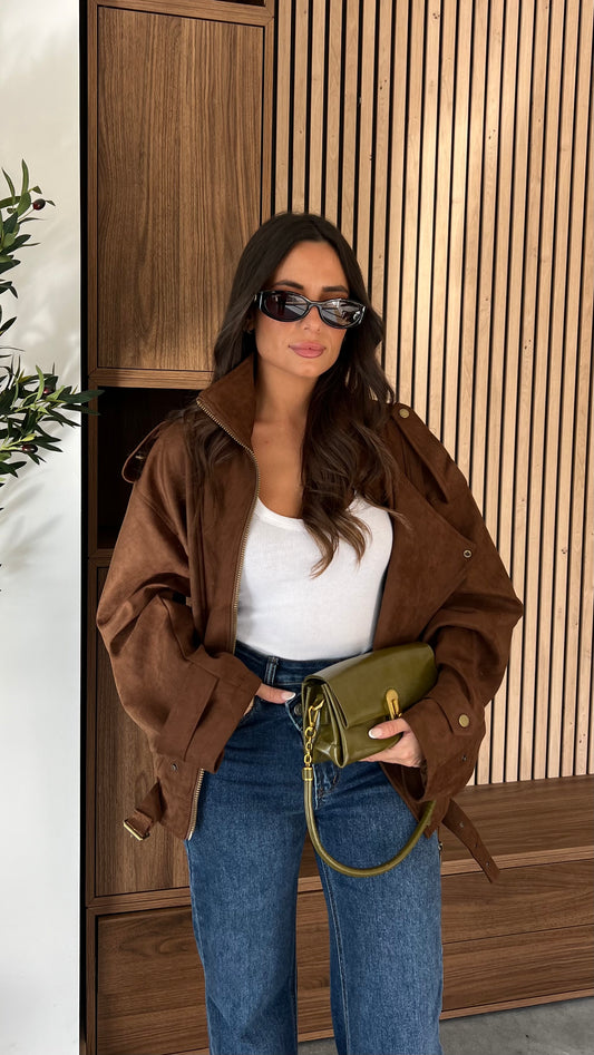 Veste oversize suédine