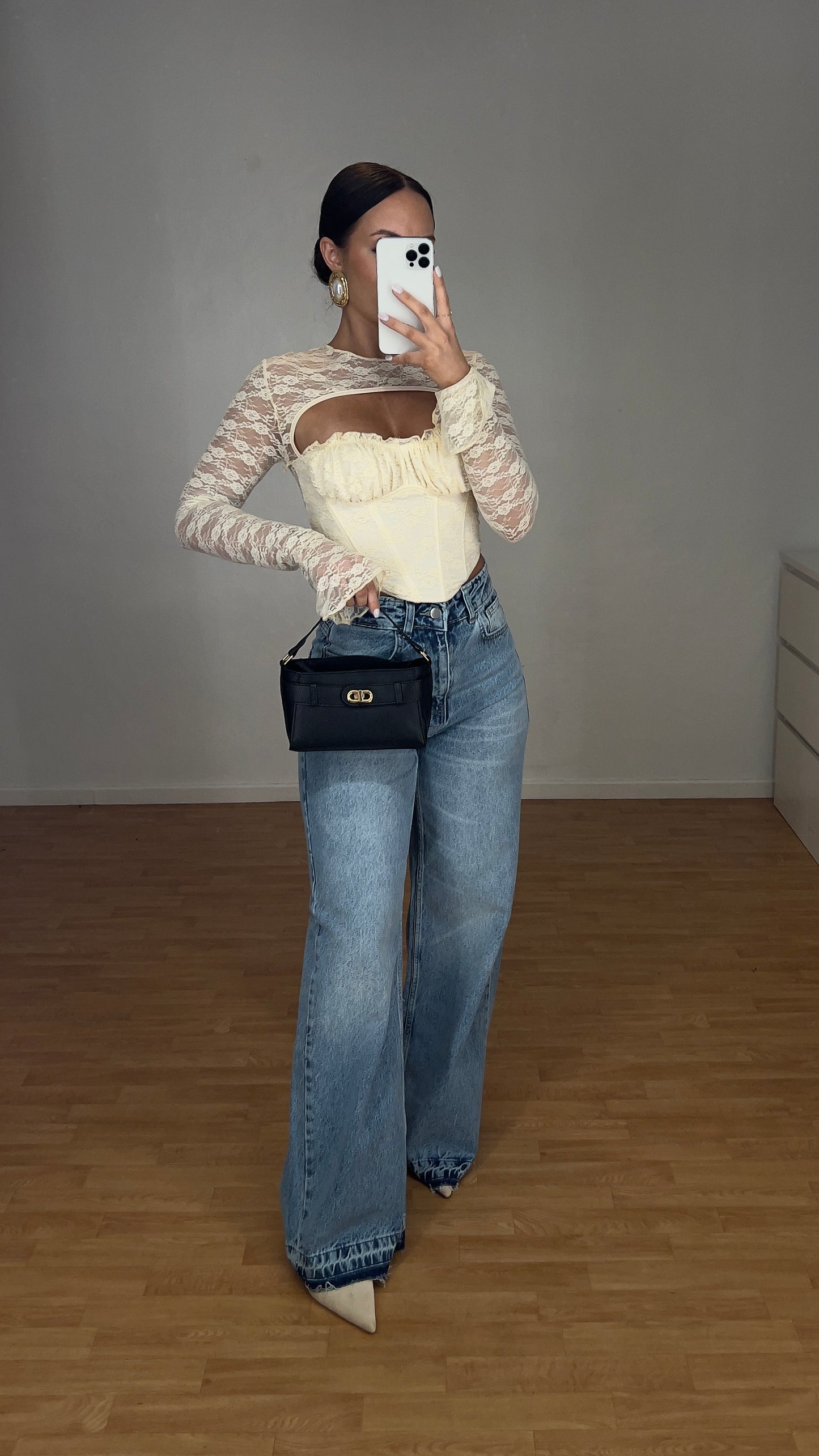 Corset en dentelle - crème