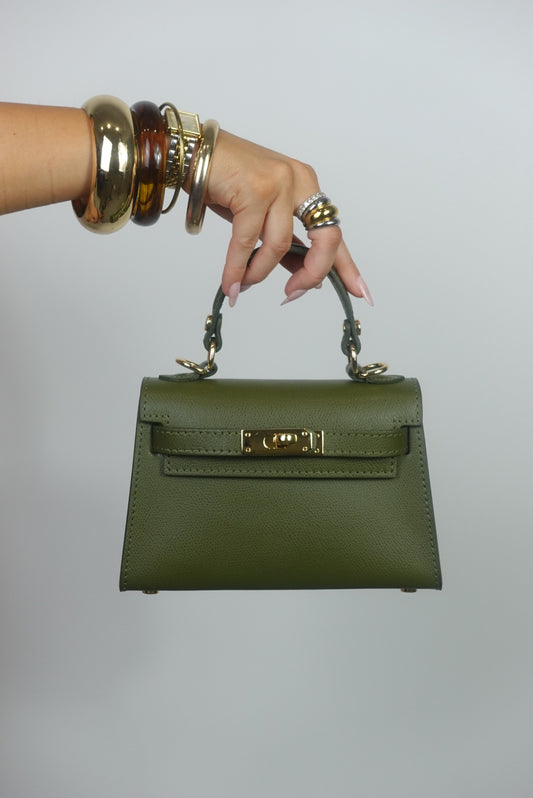 Sac H en cuir - kaki