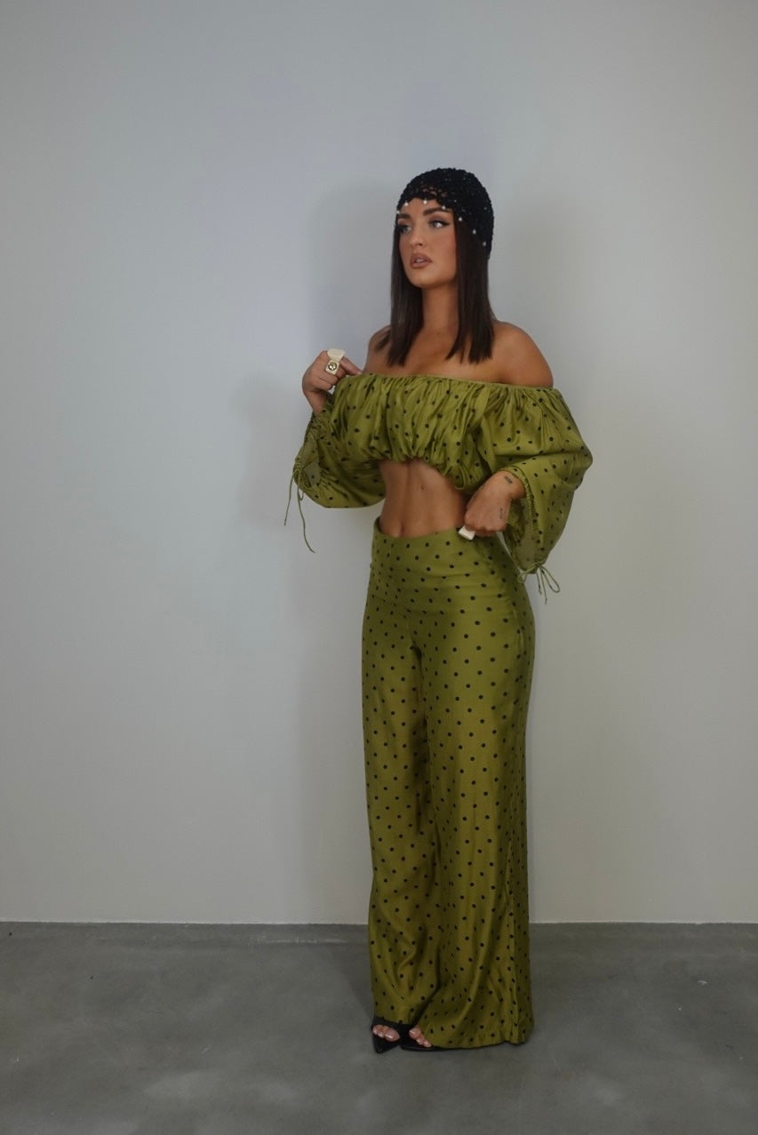 Ensemble à pois - vert