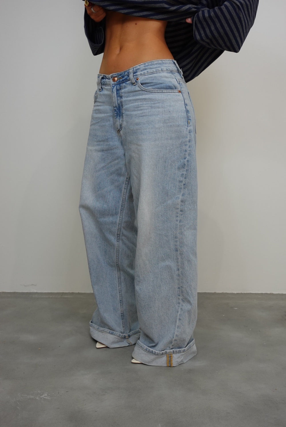 Baggy jeans taille basse - clair
