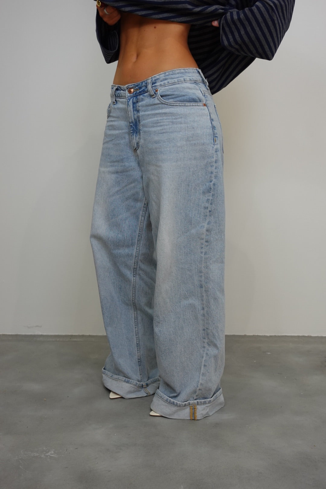 Baggy jeans taille basse - clair