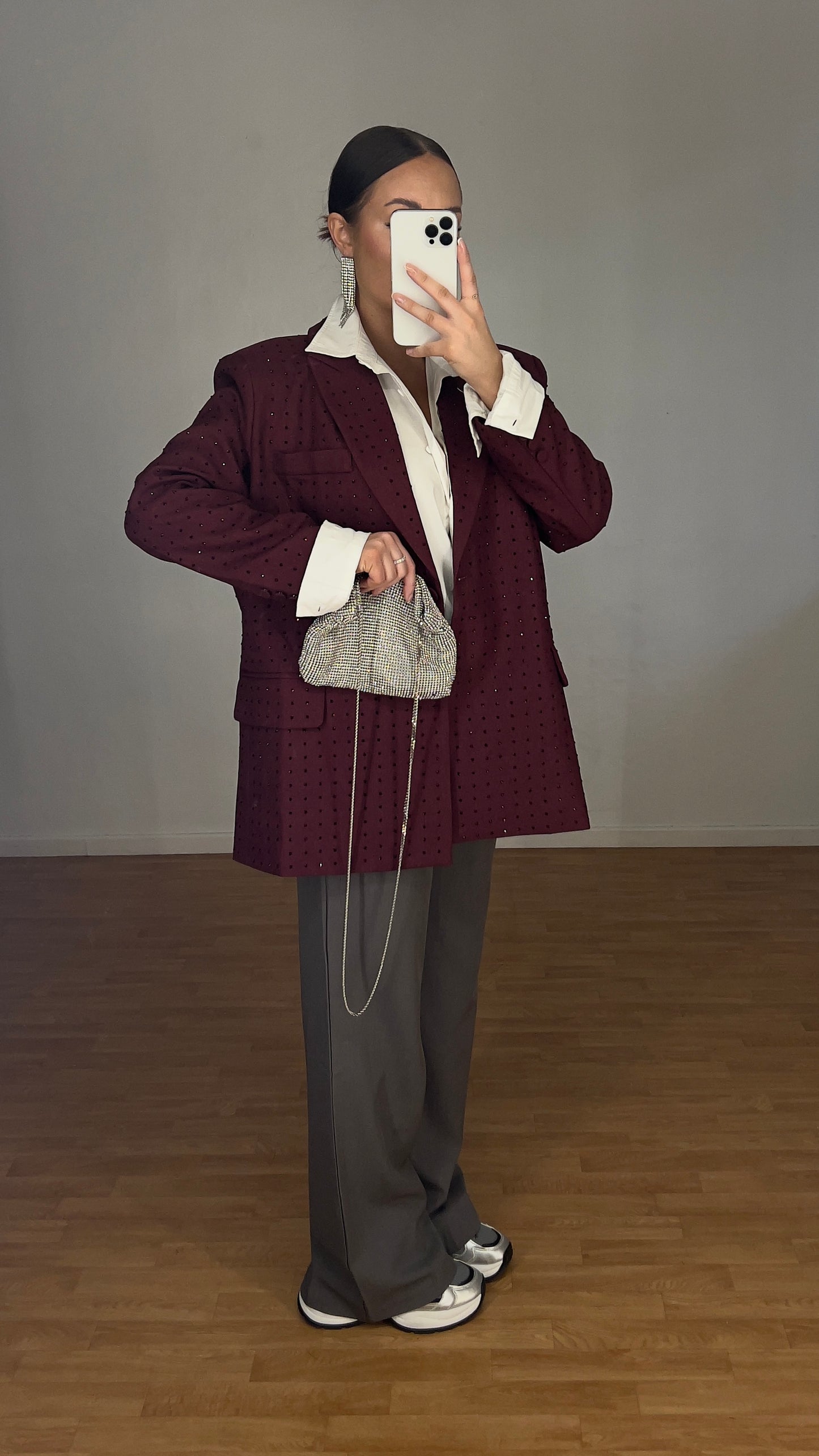 Blazer strass oversize - Bordeaux