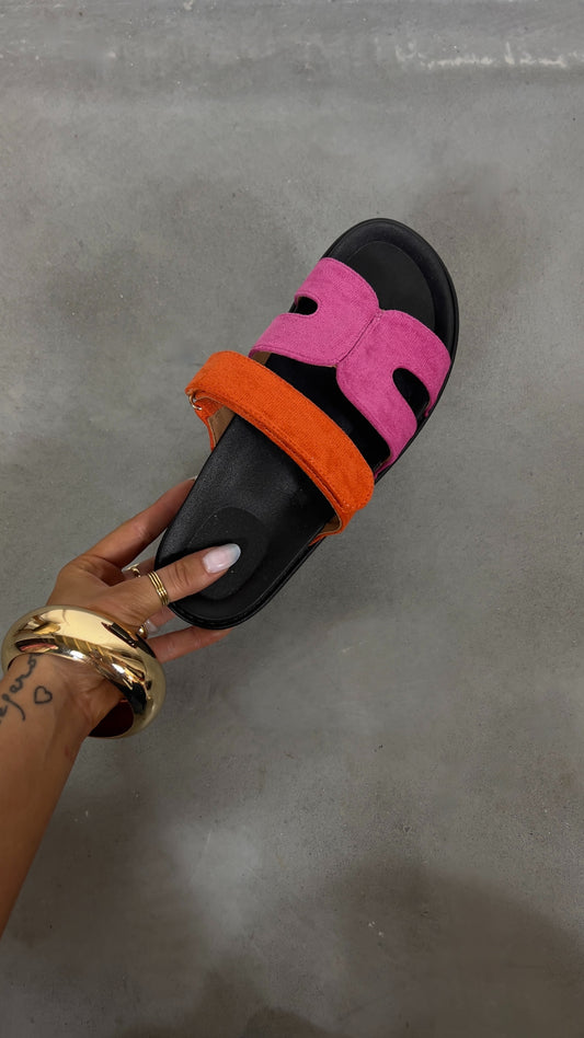 Sandales H - orange et rose