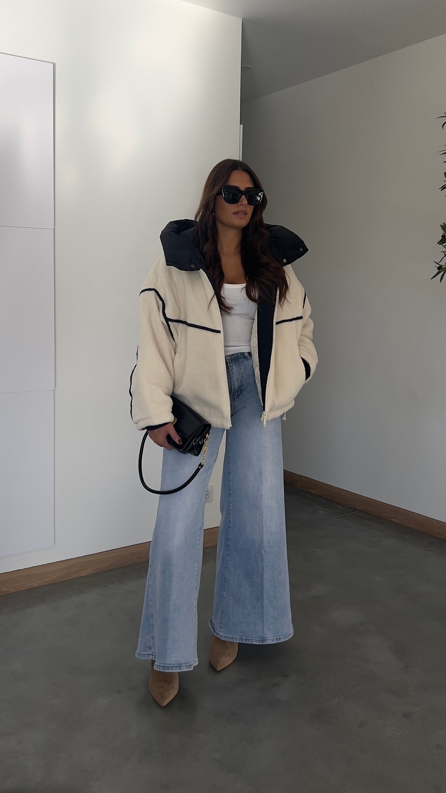 Doudoune moumoute - crème