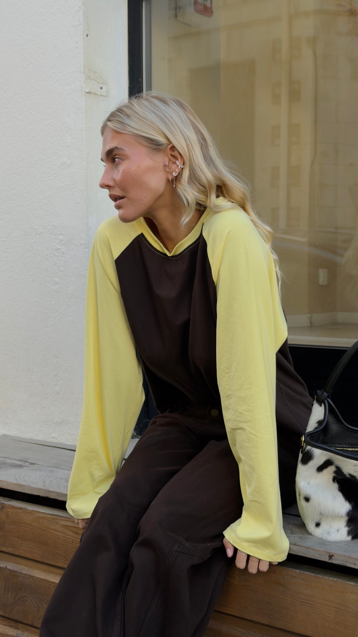 Haut bicolore - jaune et chocolat