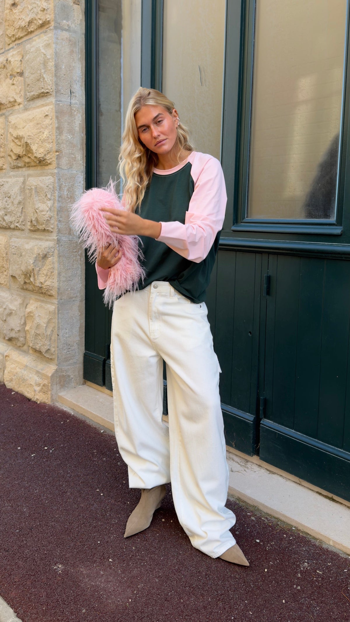 Jean loose taille basse - blanc