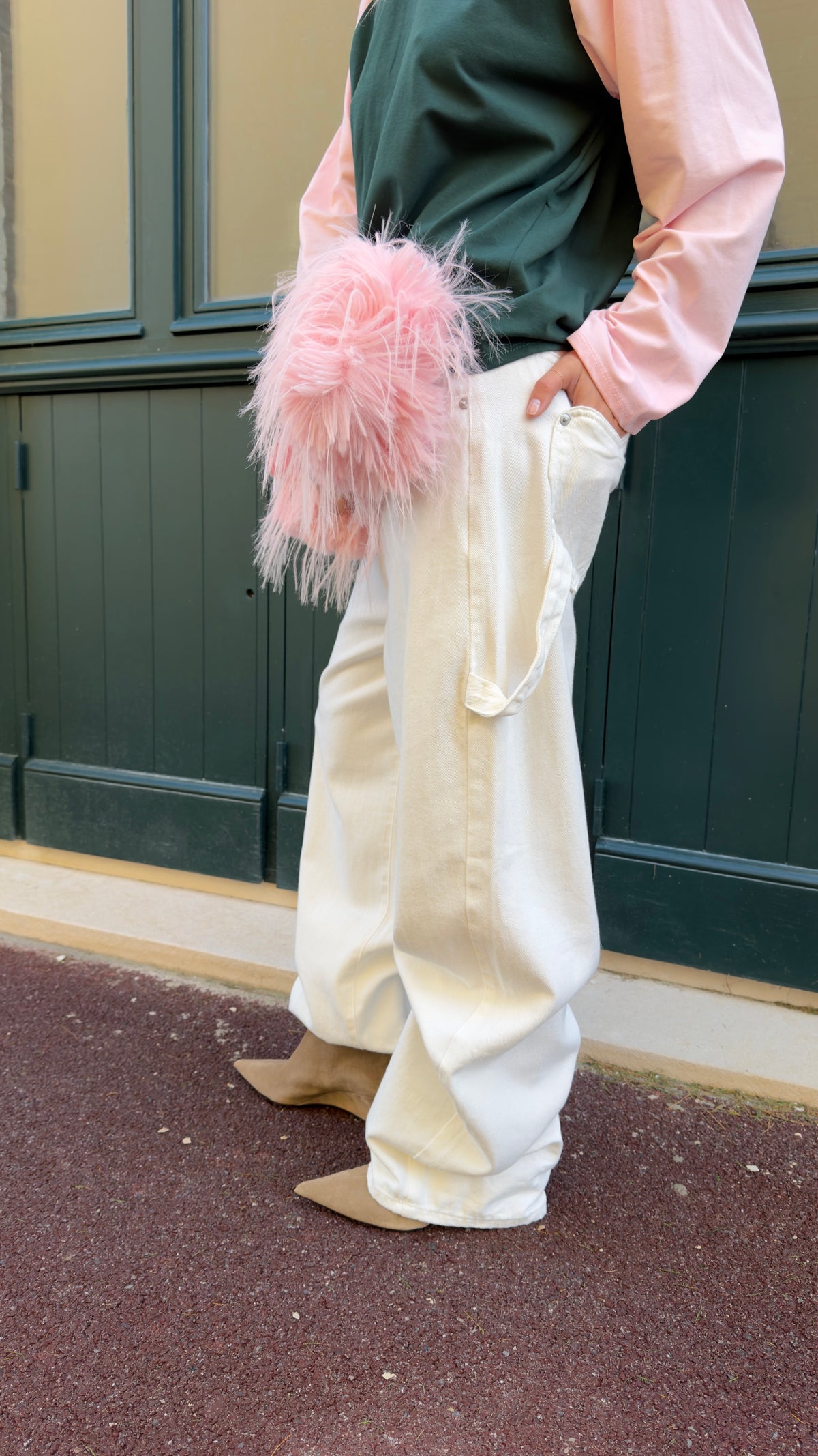 Jean loose taille basse - blanc