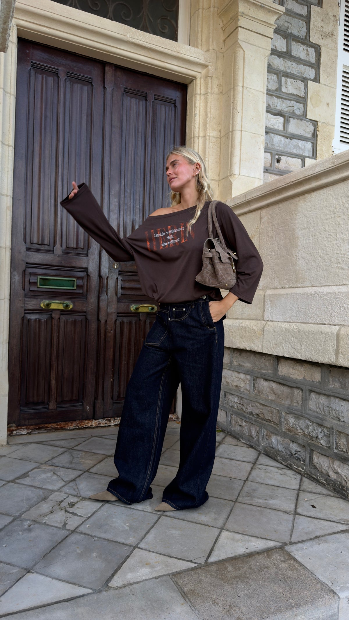 Haut loose asymétrique - chocolat