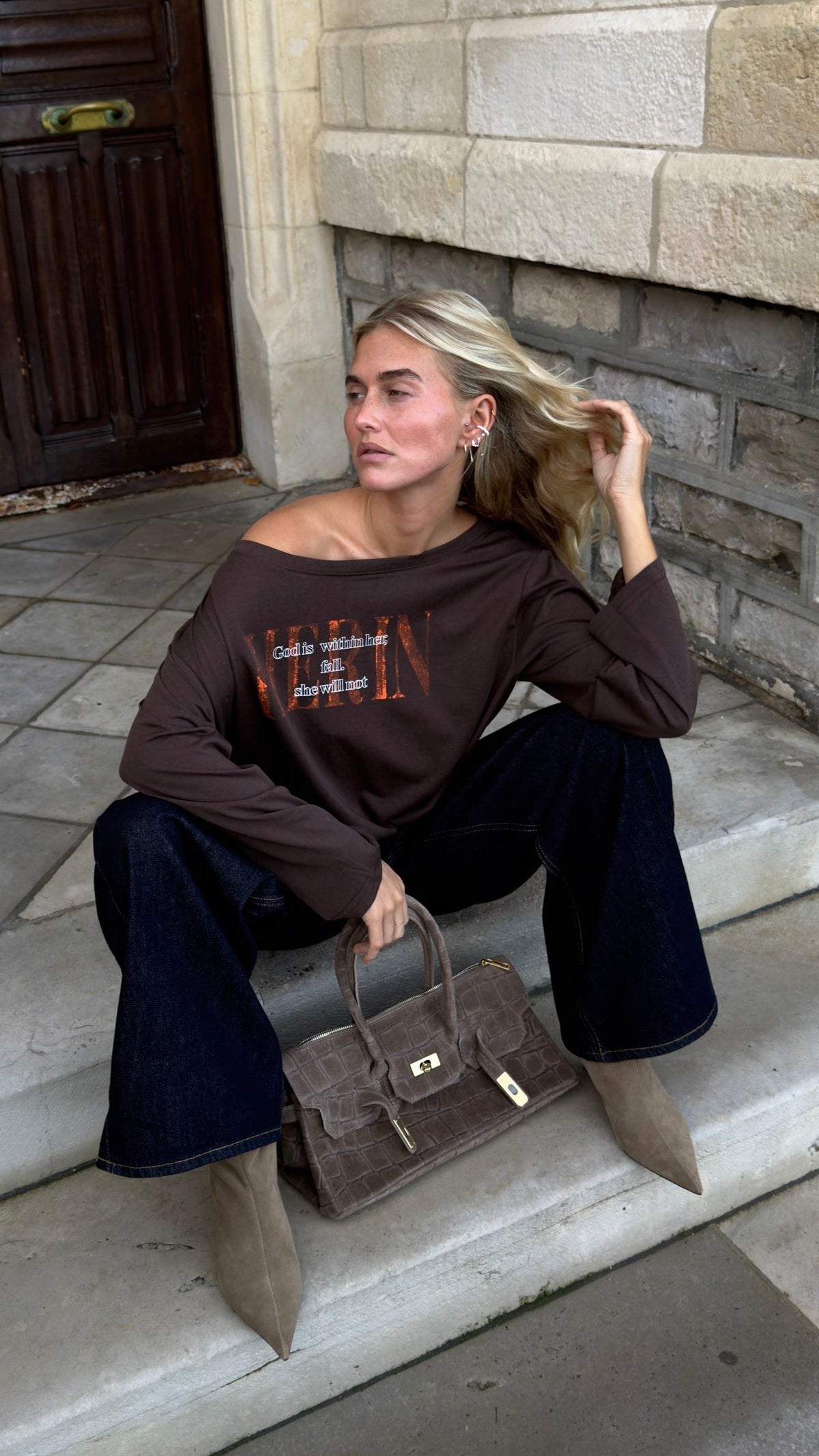 Grand sac suedine - taupe