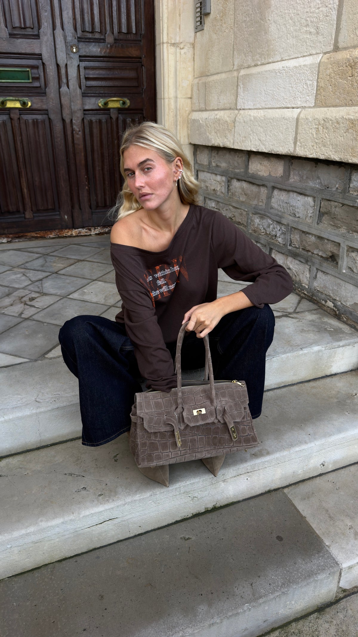 Haut loose asymétrique - chocolat