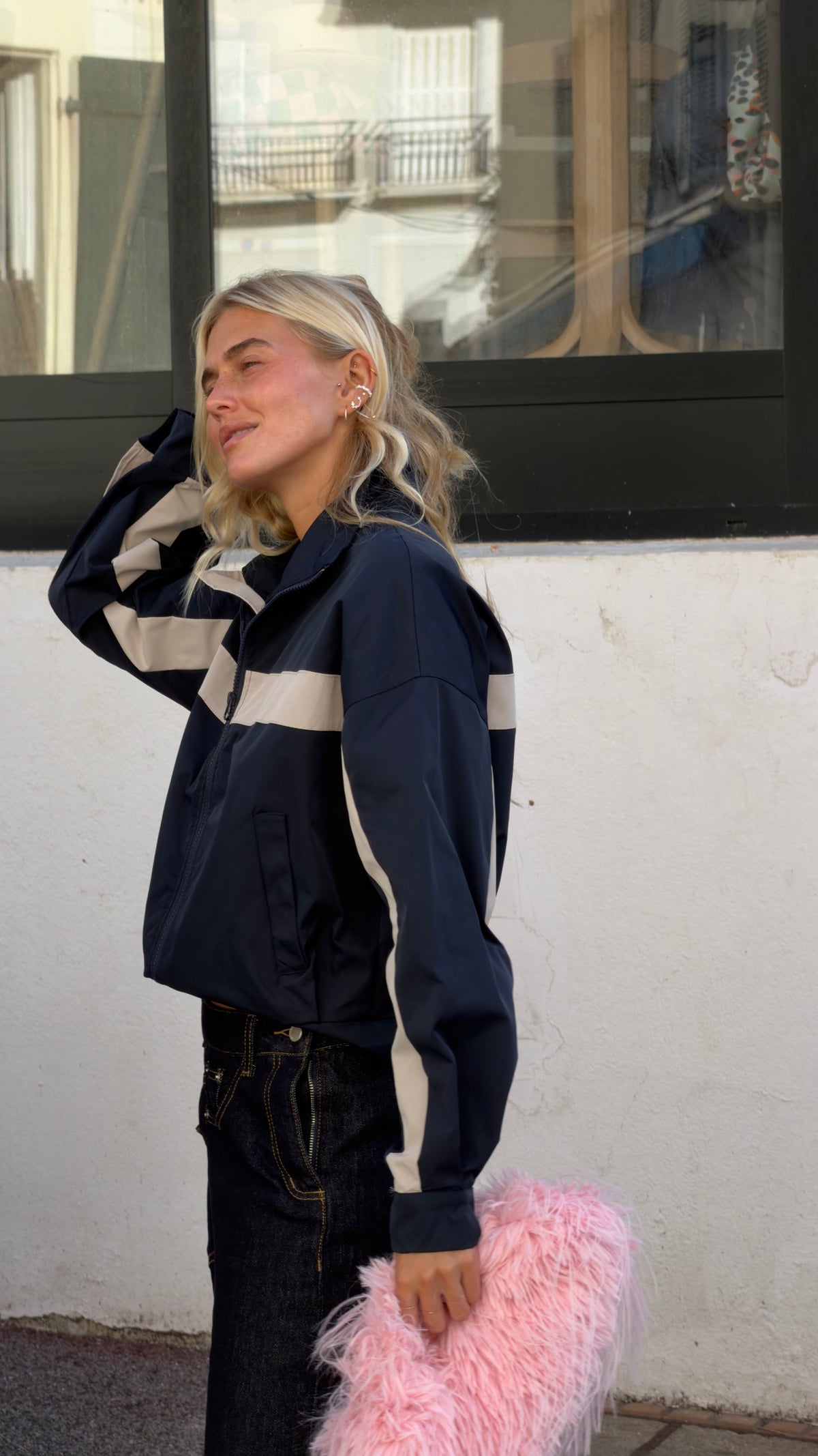 Two-tone jacket - navy blue