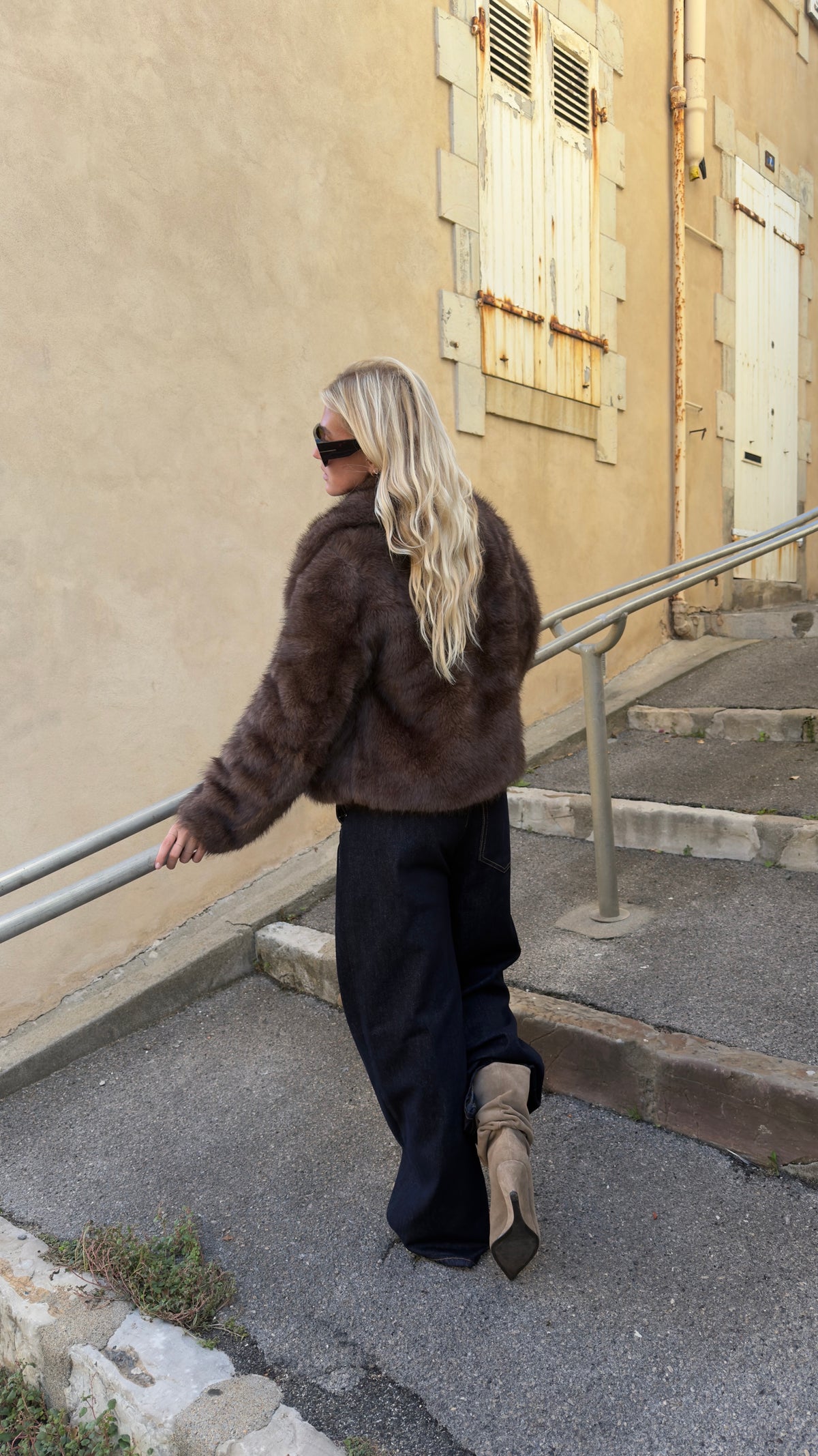 Fausse fourrure courte - chocolat