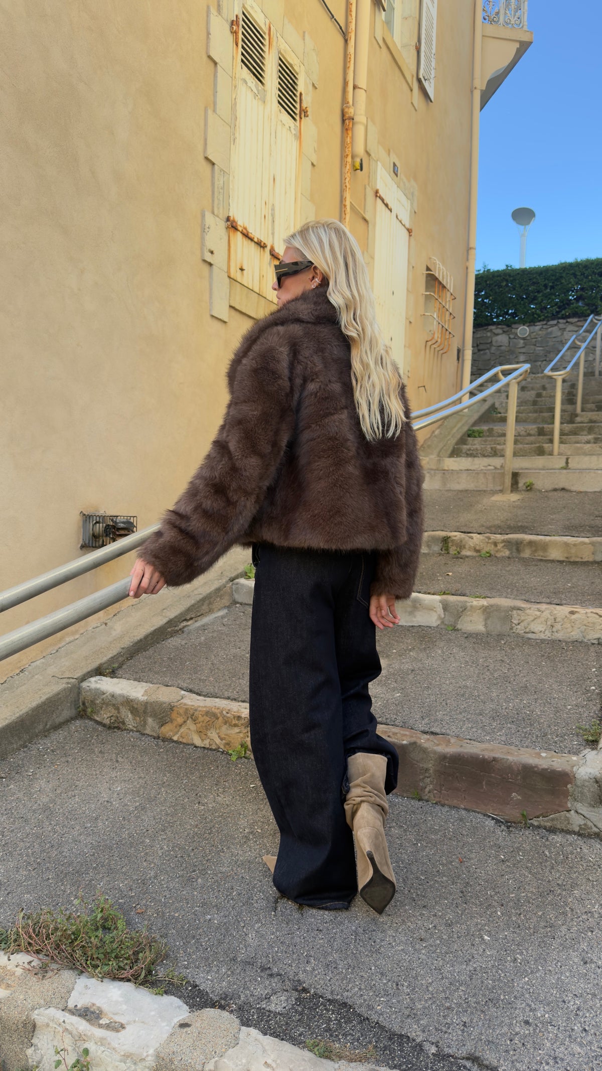 Fausse fourrure courte - chocolat